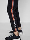 DKNY Čierne dámske nohavice rovného strihu s prúžkami DKNY