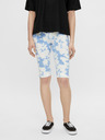Pieces Modré a biele vzorované krátke legíny Pieces Tabbi Biker shorts