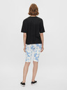 Pieces Modré a biele vzorované krátke legíny Pieces Tabbi Biker shorts
