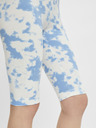 Pieces Modré a biele vzorované krátke legíny Pieces Tabbi Biker shorts