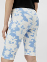Pieces Modré a biele vzorované krátke legíny Pieces Tabbi Biker shorts