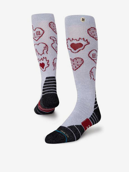 Stance Svetlošedé dámske vlnené vzorované ponožky Stance Poma