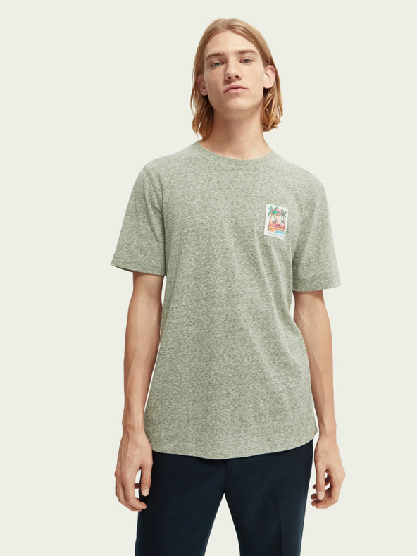 Scotch & Soda Zelené pánske tričko Scotch & Soda