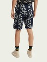 Scotch & Soda Tmavomodré pánske vzorované šortky Scotch & Soda
