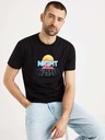 Celio Čierne pánske tričko Celio Atenight