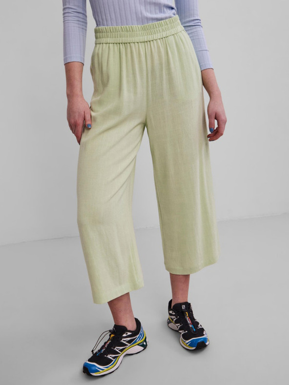 Pieces Svetlozelené culottes Pieces Vinsty