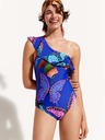 Desigual Desigual Modré dámske vzorované jednodielne plavky Ariel