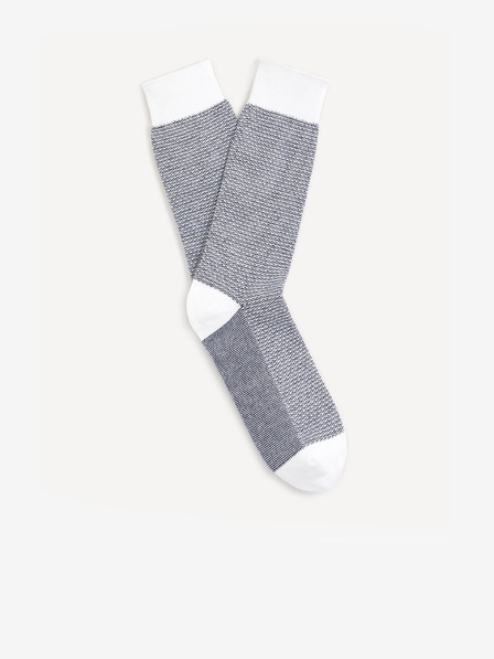 Celio Bielo-modré pánske vzorované ponožky Celio