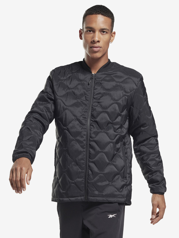 Reebok Čierna pánska prešívaná bunda Reebok LM Bomber JCKT