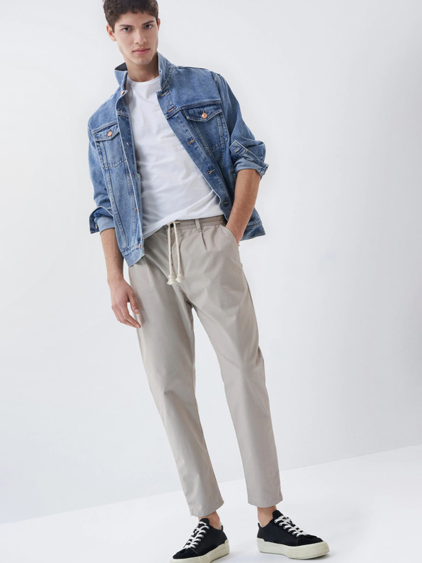 Salsa Jeans Béžové pánske chino nohavice Salsa Jeans Tapered