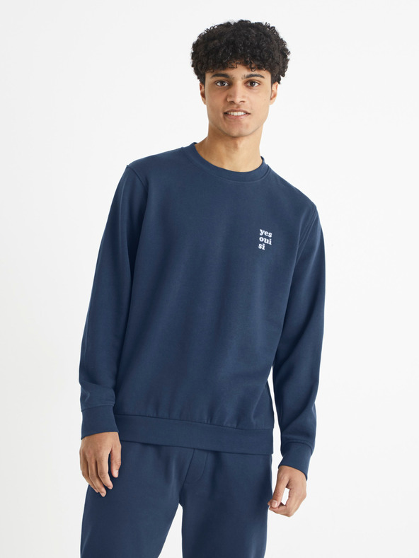 Celio Tmavomodrá pánska mikina Celio Beprix