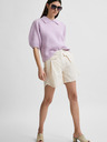 Selected Femme Krémové ľanové šortky s vysokým pásom Selected Femme Cecilie