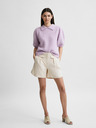 Selected Femme Krémové ľanové šortky s vysokým pásom Selected Femme Cecilie