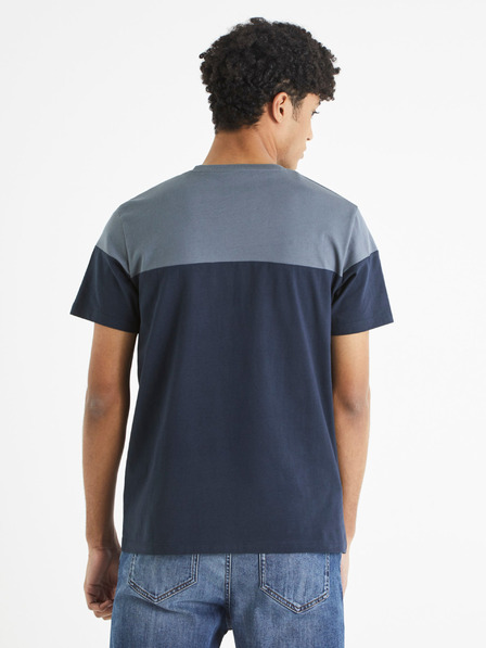 Celio Modré pánske tričko s vreckom Celio Becolored