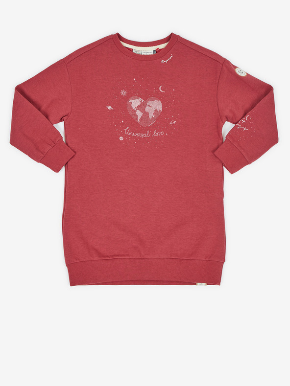 Ragwear Červené dievčenské mikinové šaty Ragwear Leontyna