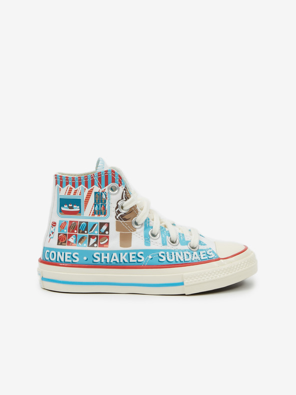 Converse Modro-biele detské členkové tenisky so vzorom Converse Sweet Scoops