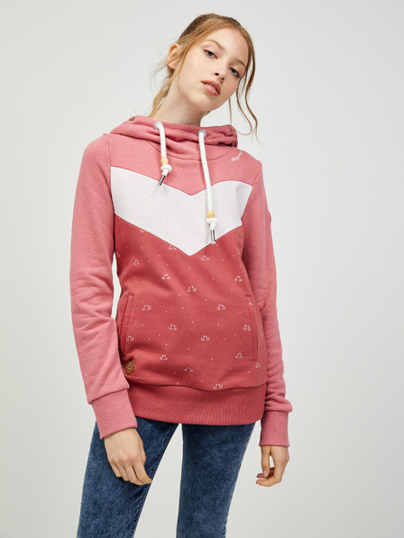 Ragwear Ružová dámska mikina s kapucňou Ragwear Trega