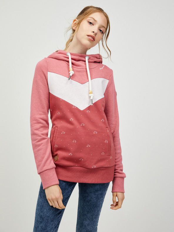Ragwear Ružová dámska mikina s kapucňou Ragwear Trega