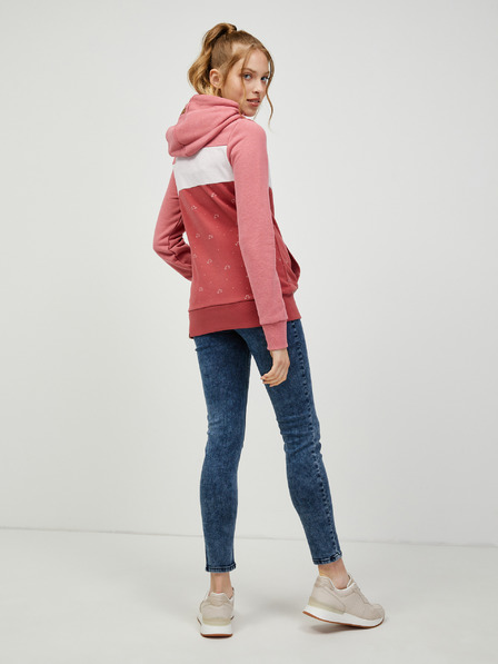Ragwear Ružová dámska mikina s kapucňou Ragwear Trega