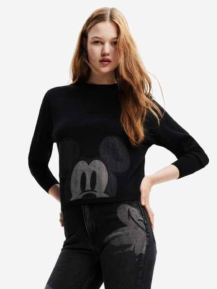 Desigual Mickey Patch Denim Sveter