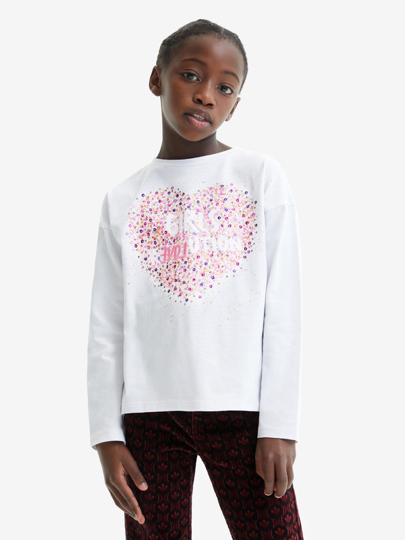 Desigual Biele dievčenské tričko Desigual Alba