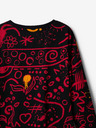 Desigual Desigual Carlota Čierne dievčenské tričko so vzorom