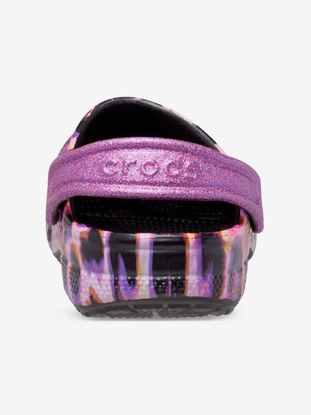 Crocs Fialové dievčenské papuče Crocs so zvieracím vzorom