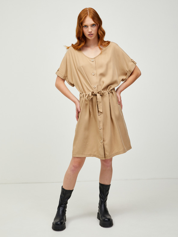 Ragwear Béžové košeľové šaty Ragwear Purah