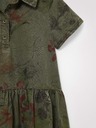 Desigual Khaki dievčenské vzorované šaty Desigual Mickey Camo Flower
