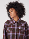 Wrangler Fialovo-hnedé dámske kockované košeľové šaty Wrangler