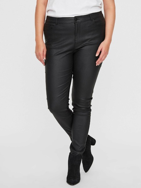 Vero Moda Curve Čierne kožené nohavice VERO MODA CURVE Seven