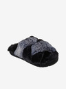 Skechers Šedo-čierne dámske papuče Skechers