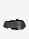 Skechers Šedo-čierne dámske papuče Skechers