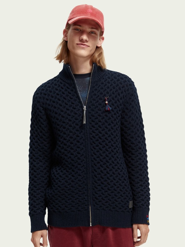 Scotch & Soda Tmavomodrý pánsky sveter Scotch & Soda