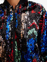 Desigual Červeno-čierny dámsky bomber s flitrami Desigual Sequin