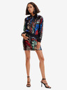 Desigual Červeno-čierny dámsky bomber s flitrami Desigual Sequin