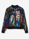 Desigual Červeno-čierny dámsky bomber s flitrami Desigual Sequin