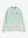 Scotch & Soda Svetlozelený pánsky vzorovaný sveter Scotch & Soda