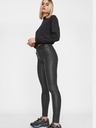 Noisy May Čierne kožené nohavice skinny fit Noisy May Callie