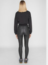 Noisy May Čierne kožené nohavice skinny fit Noisy May Callie
