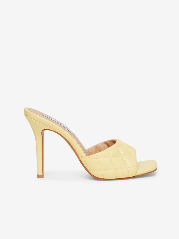 Steve Madden Svetložlté dámske papuče na vysokom podpätku Steve Madden Signify