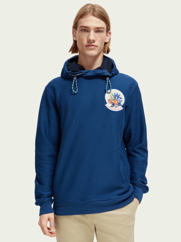 Scotch & Soda Tmavomodrá pánska mikina Scotch & Soda