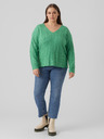 Vero Moda Curve Zelený dámsky sveter VERO MODA CURVE Minnie