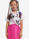 Desigual Biele dievčenské tričko Desigual Mickey Splash