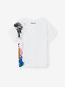 Desigual Biele dievčenské tričko Desigual Mickey Splash