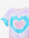 Desigual Bielo-fialové dievčenské batikované tričko Desigual Hippie