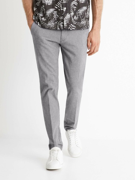 Celio Šedé pánske chino nohavice Celio Bosi