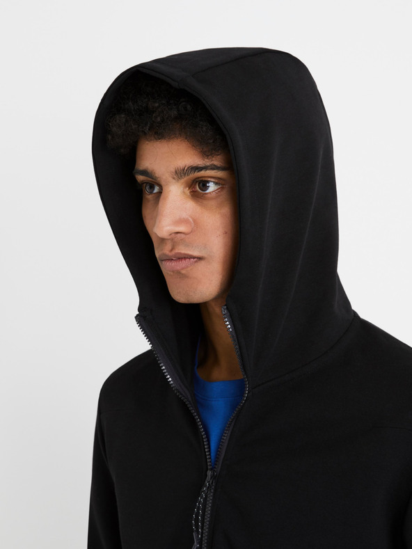 Celio Čierna pánska bunda Celio Denewyoke na zips s kapucňou