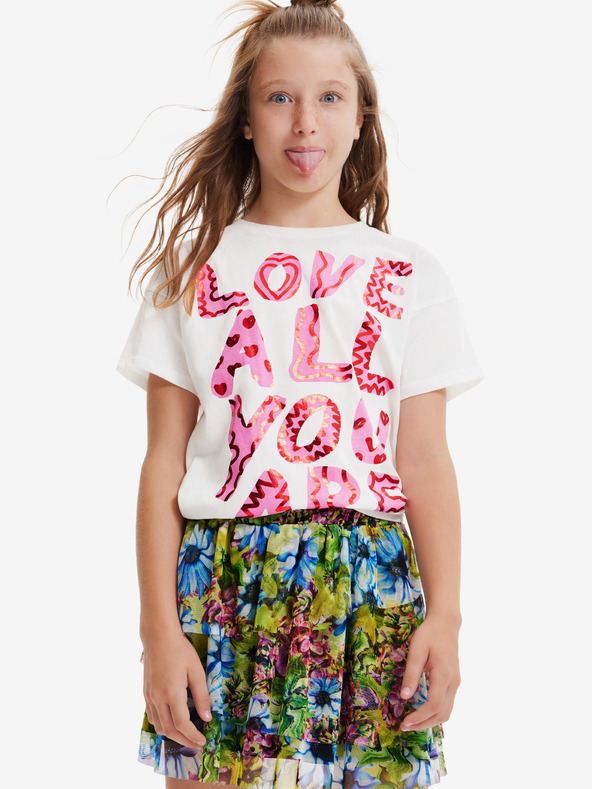 Desigual Desigual Laya Cream dievčenské tričko