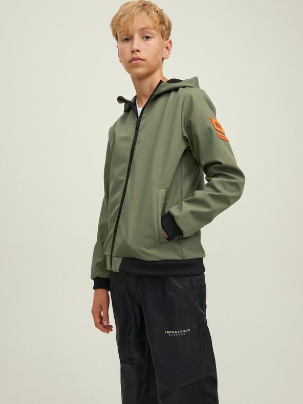 Jack & Jones Khaki Jack & Jones Classic Waffle Ľahká chlapčenská bunda s kapucňou Jack & Jones